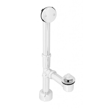 Westbrass Twist & Close Bath Waste, 14" Make-Up, 17 Ga. Tubing in Powdercoated White D3211K-50
